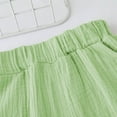 thumbnail image 5 of Ruyang Toddler Girls Cotton Linen 2 Piece Set Short Sleeve Button Down Shirts & Elastic Waist Shorts Thin Loose Casual Outfits, 5 of 8
