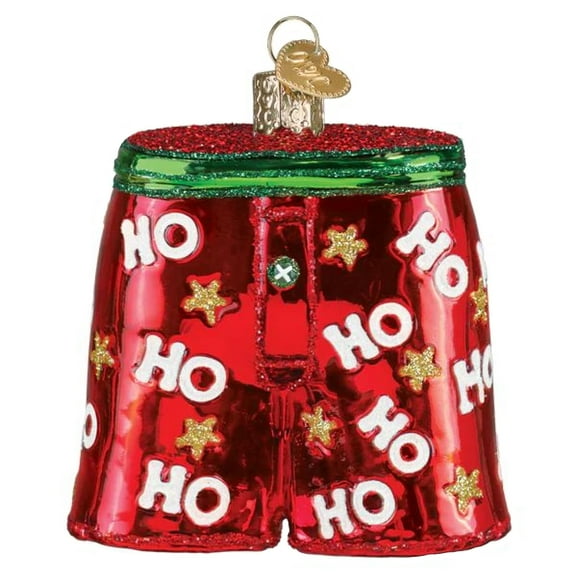 Old World Christmas Blown Glass Ornament for Christmas Tree, Holiday Boxer Shorts