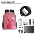 thumbnail image 3 of Defioc Pink Balloon Puppy Art Print Backpack -Travel,or Work Bookbag Daypacks with 15-Inch Laptop Sleeve and Dual Water Bottle Pockets, 3 of 6