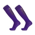 thumbnail image 2 of ZACPNCV Kids Knee High Soccer Socks Thick Towel Bottom Training Socks Non Slip Grips Cushioned Sole Football Long Socks for Boys Girls 5-17Y B-Purple, 2 of 5