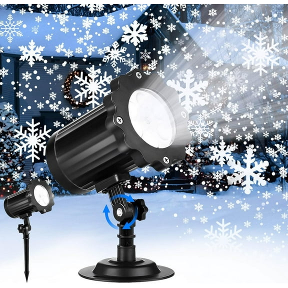 2024 New Christmas Projector Lights Outdoor, Waterproof & Adjustable LED Christmas Snowflake Projector Lights Indoor for Halloween, Christmas, Home Birthday Party and Garden Decoration