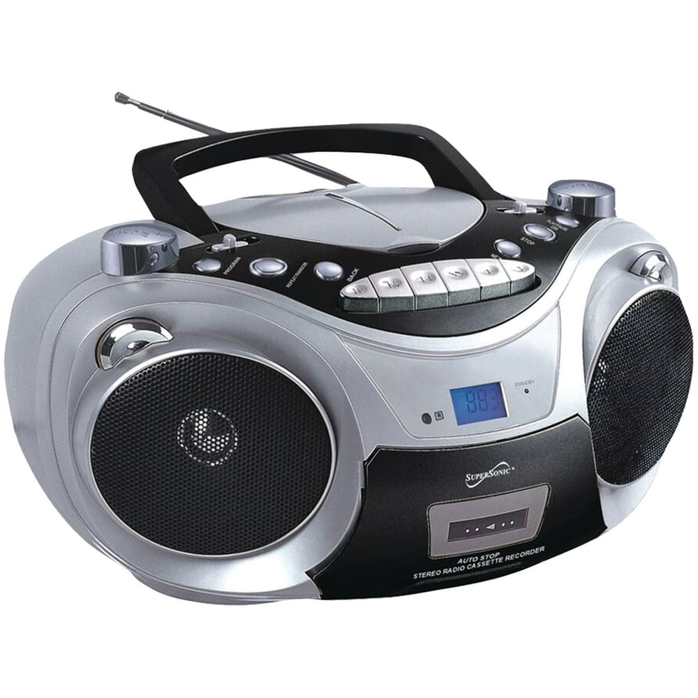 Supersonic Sc709 Silver Portable Mp3 & Cd Player With Cassette