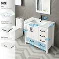 thumbnail image 4 of Eclife 36" White Bathroom Vanity Set with Integrated Sink Top, Zinc Alloy Faucet, Solid Brass Pop Up Drain, 4 of 9