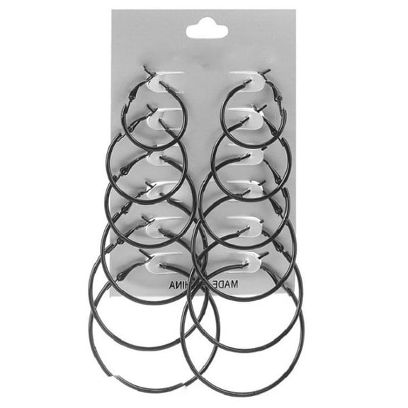 DESIGNICE Black Hoop Earrings for Women, Hypoallergenic Minimalist Jewelry, Versatile Statement Hoops for Sensitive Ears