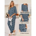 thumbnail image 3 of Ekouaer Womens Pajamas Sets 2 Piece Lounge Set 3/4 Sleeve Tops and Long Pants Soft Pjs Loungewear with Pockets, 3 of 4