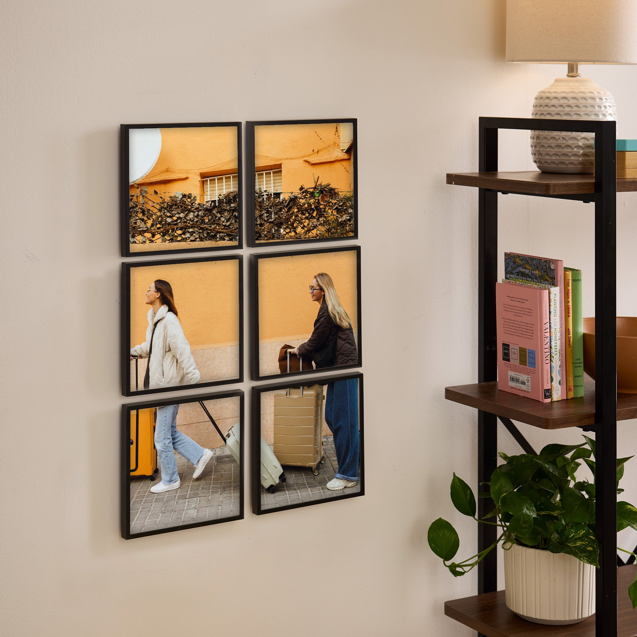 TilePix Nail Free Black Frame, 6-Piece Split Image