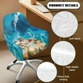 thumbnail image 5 of Xoenoiee Beach Starfish Seashell Print Dining Room Chair Slipcovers Curved Back Chair Cover Armchair Covers Removable Chair Protector for Living Room, Dining Room, Kitchen, 5 of 7