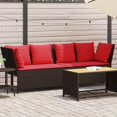 thumbnail image 1 of vidaXL Garden Sofa with Cushions Brown Poly Rattan, 1 of 5