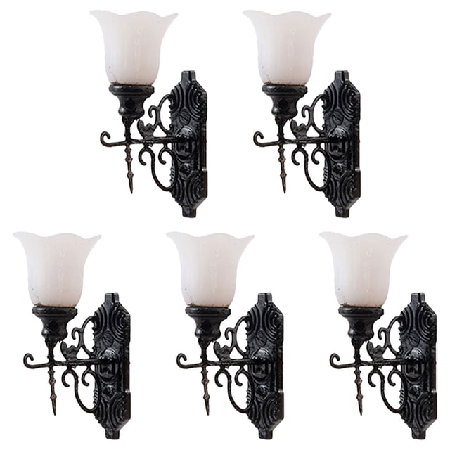 MOVTOTOP 5Pack Square Black Miniature Lamp Decorations in Warm Yellow Light for Collectors Interior Lighting