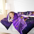 thumbnail image 3 of Erosebridal Cartoon Black Girls Queen Comforter Set For Kids,Cute Unicorn Magic Animal Bedding Comforter Set,Reversible 3 Pieces, 3 of 7