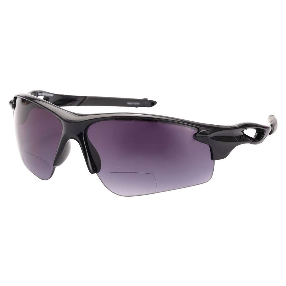 "The Athlete" 2 Pair Polarized Lightweight Sport Wrap Bifocal Sunglasses - Black/Tortoise - 2.00