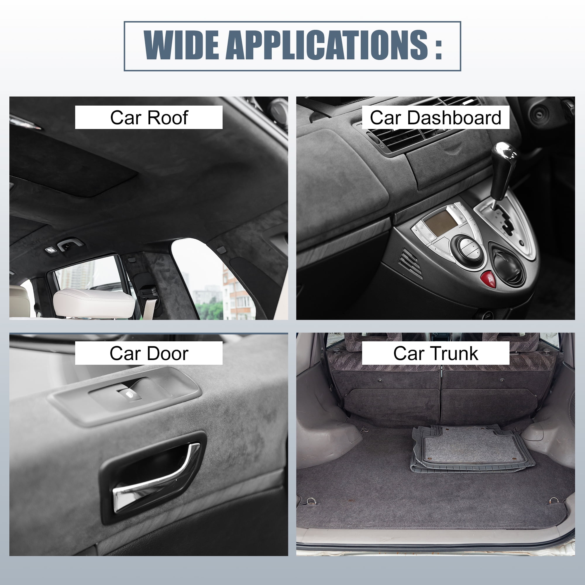 Unique Bargains Car Interior Roof Repair Automotive Headliners, Fabric Black, 87"x 60"