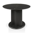 thumbnail image 5 of Furniture of America Elara Faux Marble Iron Pedestal Round Dining Table in Black, 5 of 5