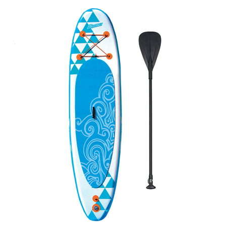 Banzai 10' Inflatable SUP Stand Up Paddle Board w/ Adjustable Paddle & (Best Adjustable Sup Paddle)