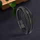 thumbnail image 3 of Tejida Del Brazalete de de Los Hombres de Cuero Sunnimix Pulseras anchas de puño, 3 of 8