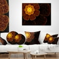 thumbnail image 4 of Designart Symmetrical Orange Fractal Flower - Floral Throw Pillow - 18x18, 4 of 5