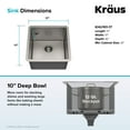 thumbnail image 5 of KRAUS Standart Pro 17" Undermount Single Bowl 16 Gauge Stainless Steel Bar Kitchen Sink, 5 of 8