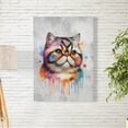 thumbnail image 2 of Watercolor Drip Exotic Shorthair Pop Art Colorful Portrait Artwork Vertical Matte Canvas Poster Cat Lover Kitten Owner Gifts Wall Art Home Decor - 01009, 2 of 5