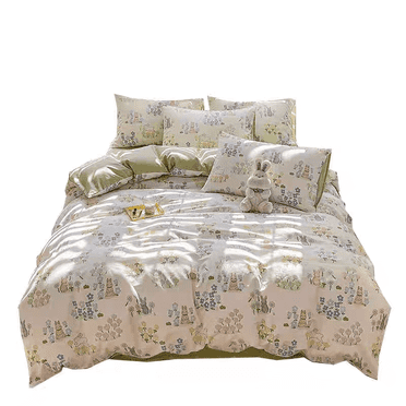 100% Cotton Duvet Cover Set 3Pcs Queen 1 Comforter Cover 2 Pillowcases Bedding Set Floral Printed Soft Breathable