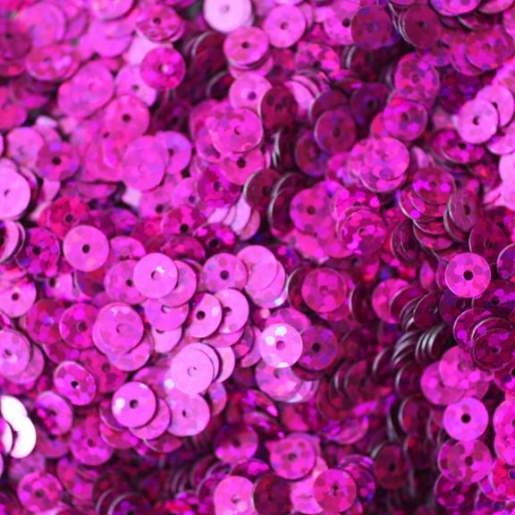 Fuchsia Pink Sequins 5mm Hologram Glitter Multi Reflective Metallic Made in USA