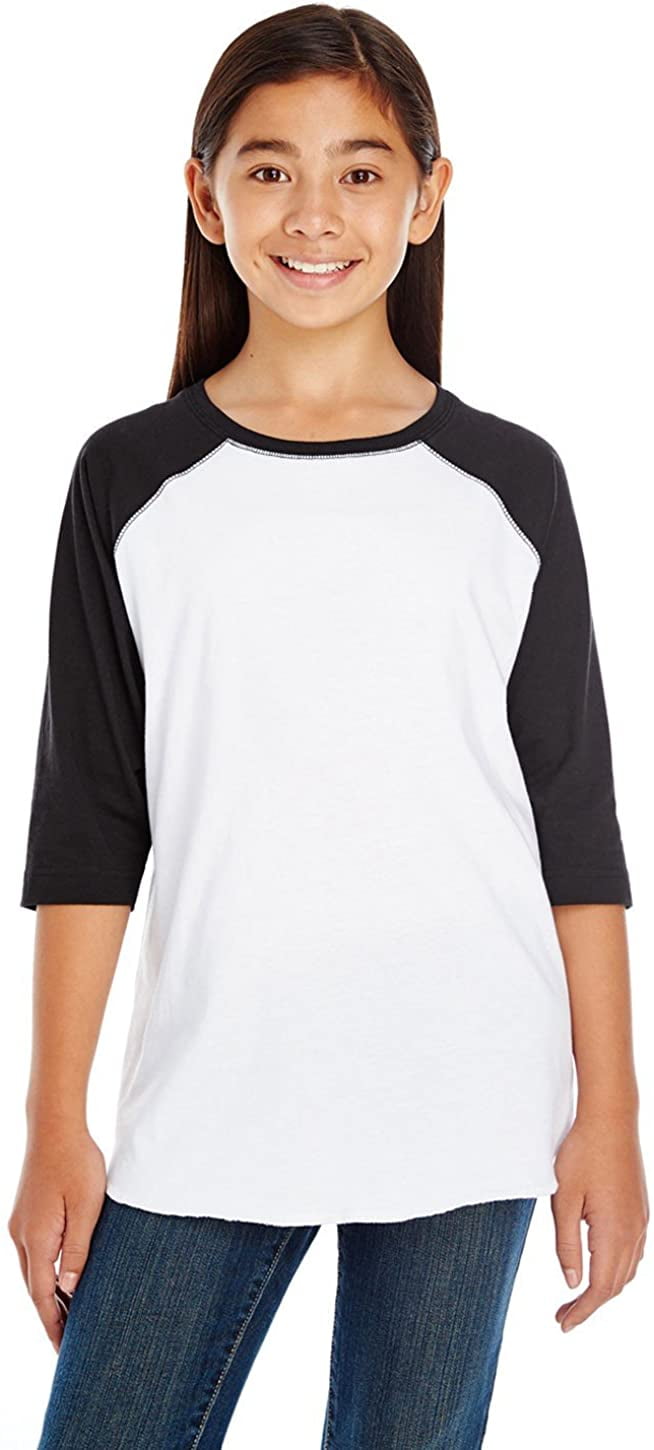Marky G Apparel Girls' Baseball 3/4 Sleeve T-Shirt (Pack of 3)