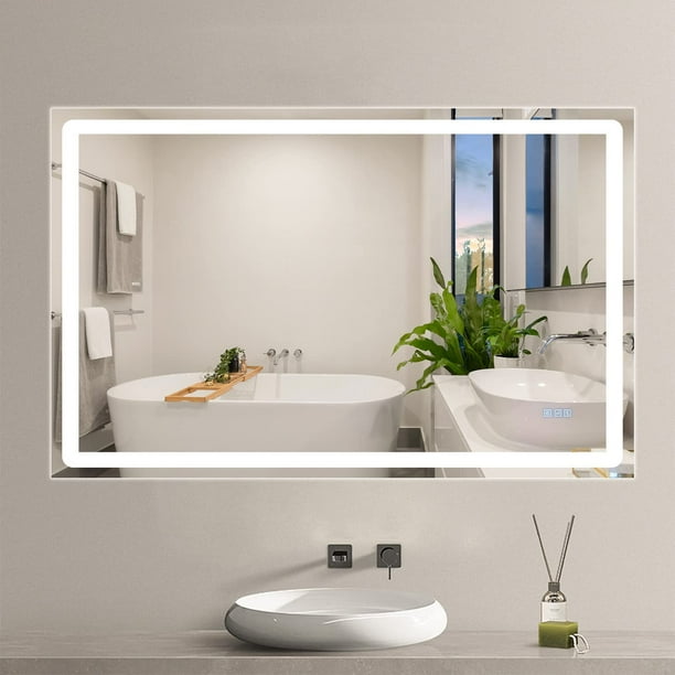 DURASPACE Bathroom Mirror 60"x 36" AntiFog Dimmable Led Lighted Wall