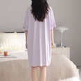 thumbnail image 2 of Defitshape Women's Cotton Soft Nightgown Padded Short Sleeve Lightweight V Neck Summer Sleep Dress Sleepwear Violet X-Large, 2 of 4