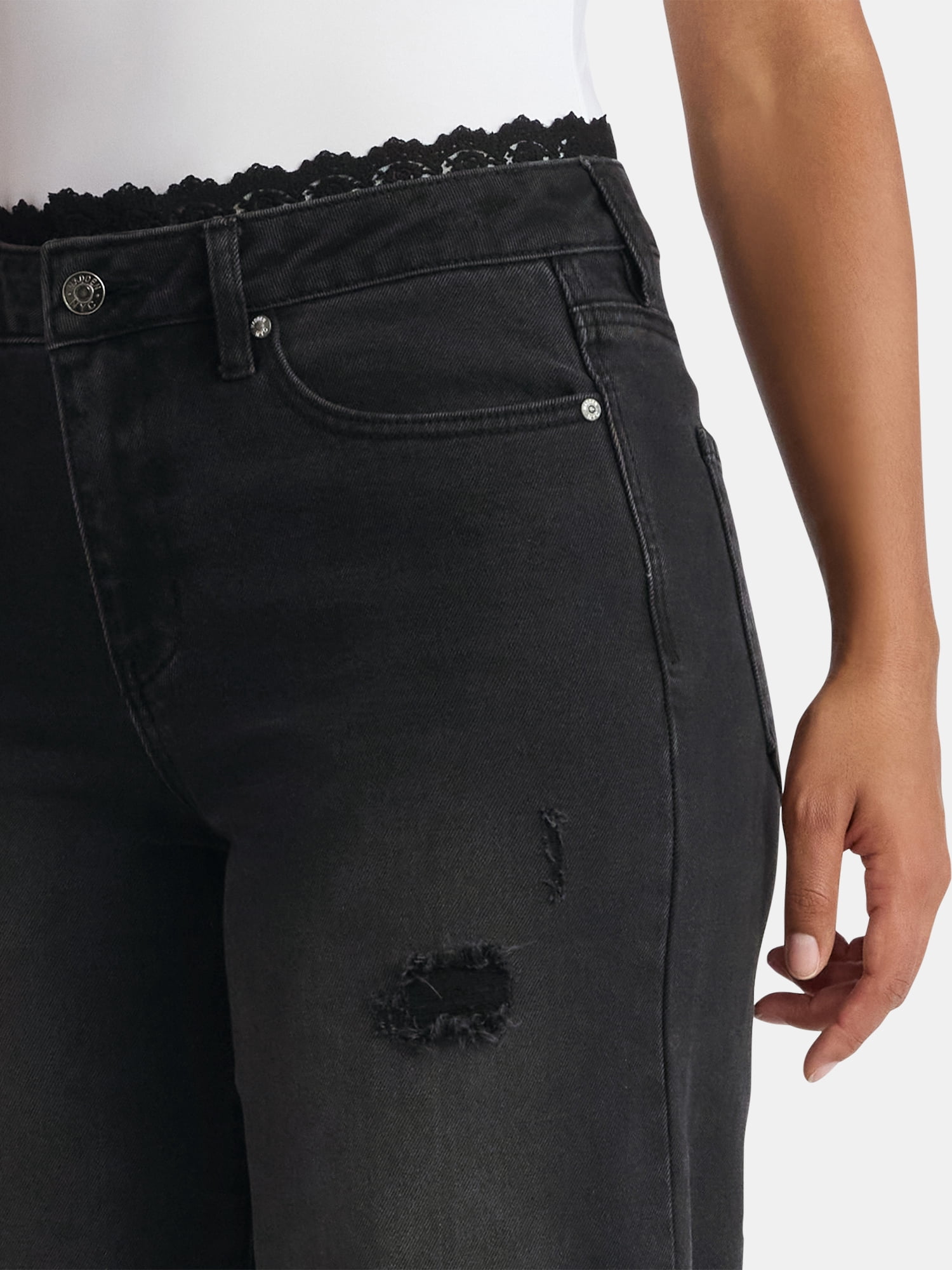 Madden NYC Women's Lace Waist Jeans, 32" Inseam, Sizes 00-18