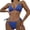 Blue, variant on Women's Sexy Bikini Set Chain Strap Push Up Swimsuit With Padded Top No Wire High Cut Bottom Two Piece Bathing Suit 2026 White M