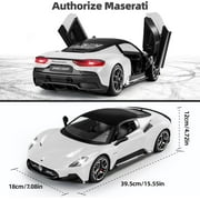 MIEBELY Maserati Remote Control Car, Openable Door 1:12 Scale Rc Toy Car 7.4V 900mAh Licensed 12Km/h Fast Rc Cars with Led Light 2.4Ghz Model Car for Adults Boys Girls Birthday Ideas Gift (White)