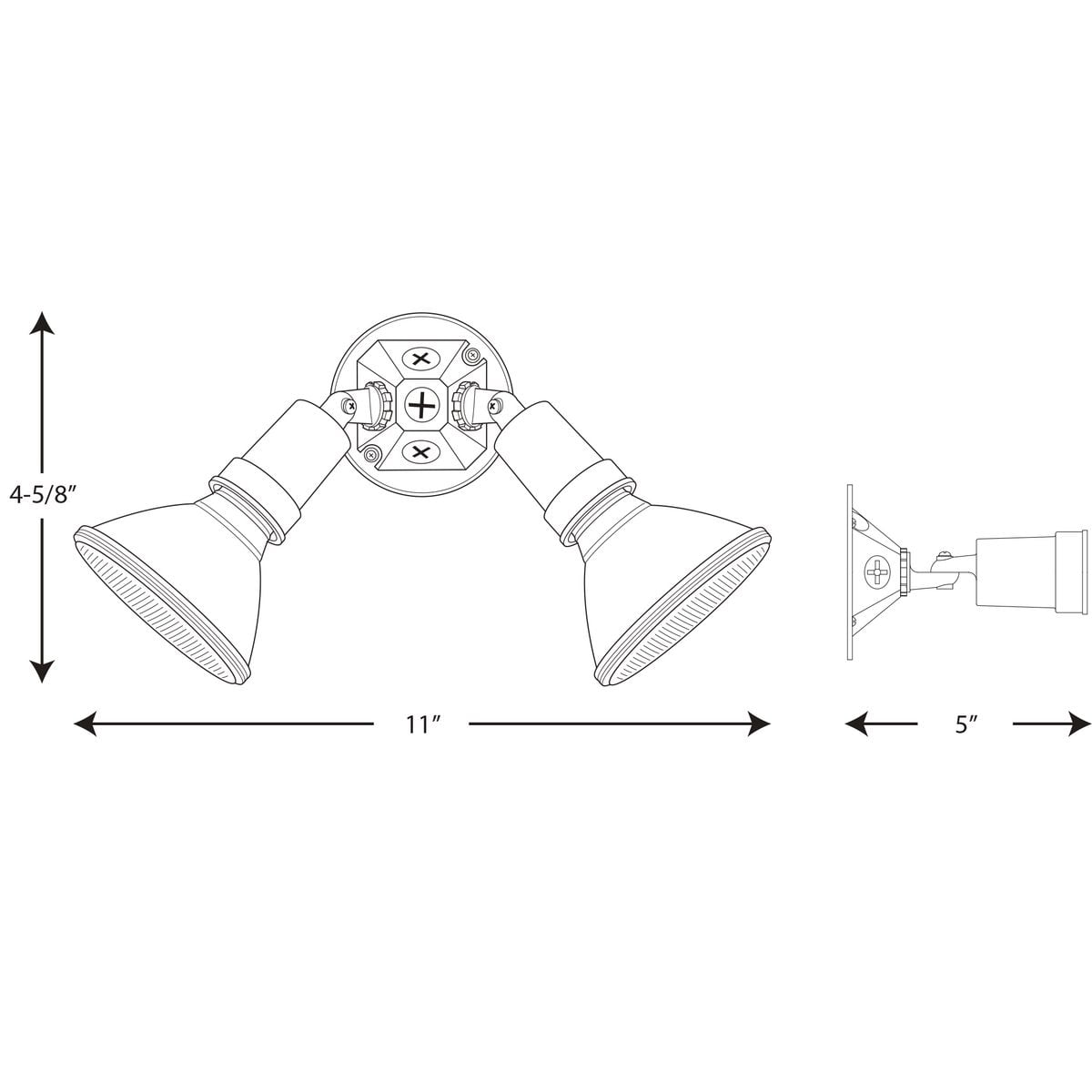 Two-Light Adjustable Swivel Flood Light
