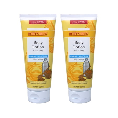 Burt's Bees Naturally Nourishing Milk & Honey Body Lotion 6 oz - 2 Pack