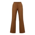 thumbnail image 6 of Qgtaibl High Waisted Flare Work Pants for Women Double Button Slim Fit Dress Trousers with Pockets Solid Color Business Casual Pants Brown XL, 6 of 6