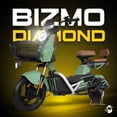 thumbnail image 2 of Bicicleta Electrica Moto Bici Scooter 3 Vel 55km/h 800w 60v Verde Bizmo, 2 of 9