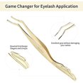 thumbnail image 3 of Lash Applicator Tool DIY False Eyelash Applicator Tool Stainless Steel Curved Eyelash Tweezers for Clusters and Strip Lashes, Gold, 3 of 7