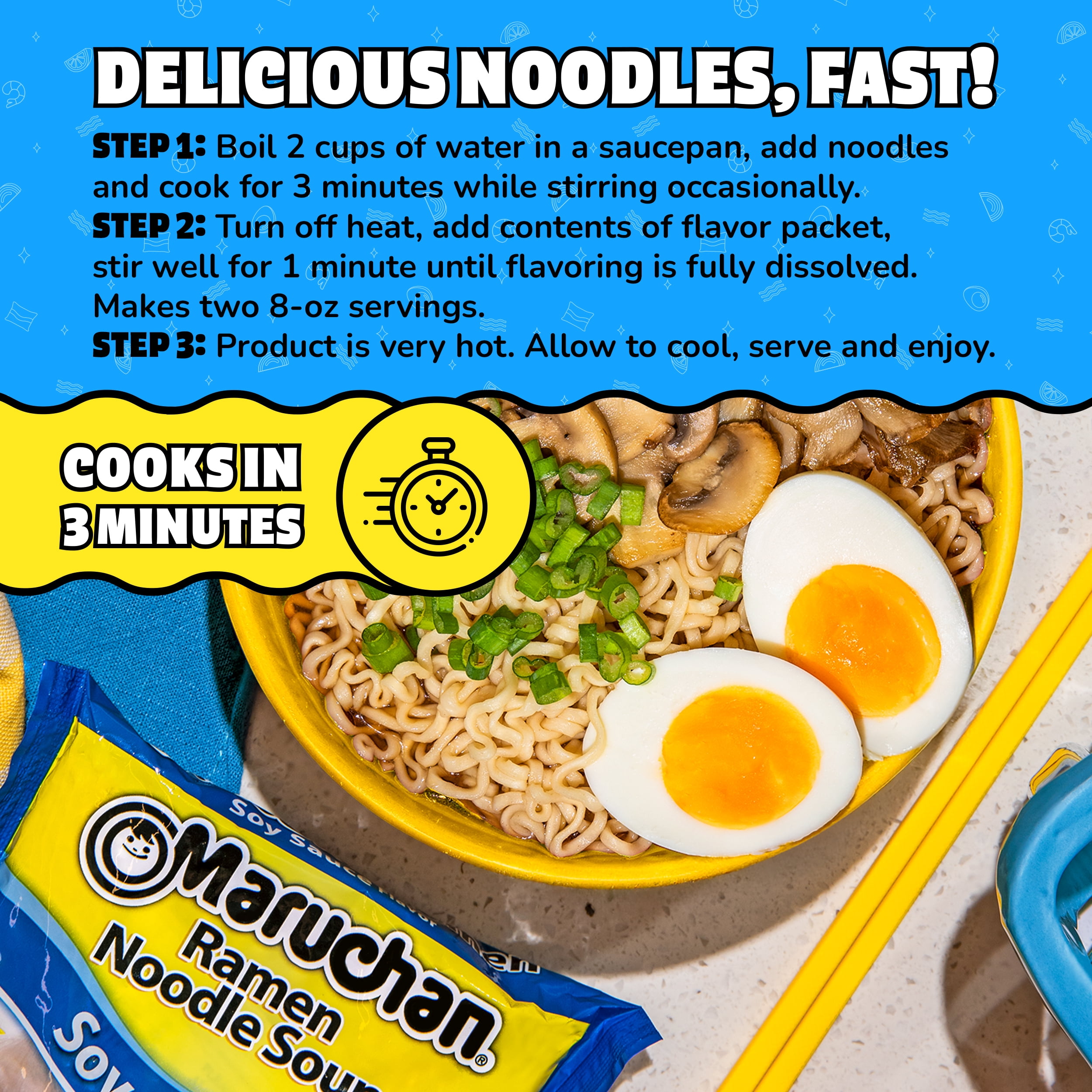 Maruchan Ramen Noodle Soup, Soy Sauce Flavor Instant Noodles, 3 oz