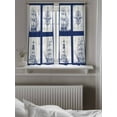 thumbnail image 5 of Nautical Navy Tier Curtains 45 Inch Length,Sheer Curtains for Bedroom Living Room Window Blue Lighthouse Boat Compass Ocean Rod Pocket Drapes Kitchen Curtains Small Half Window 27.5"x45" 2 Panels, 5 of 7