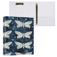 thumbnail image 3 of Butterfly Repeat Pattern 12.4x10.6in PVC Round Ring Binders, 2-Pack, D-Ring 3-Hole, Metal Clip, 3 of 10