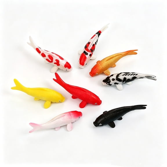 8 Pack Mini Artificial Koi Fish Figurines Colorful Resin Pond Decor Ornaments for Aquarium Micro Landscape Fairy Garden