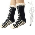thumbnail image 5 of Ahabrexf Women's Wool Socks,Heated Long Tube Winter Footwear with Usb Temperature Control for Home and Sleep, 5 of 8