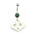 thumbnail image 1 of Belly Button Ring with Heart Dangle and Cubic Zirconia Stone 14g, 1 of 7