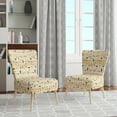 thumbnail image 2 of Designart "Nomadic Tribal Essence" Beige Geometric Upholstered Accent Chair - Modern Arm Chair For Living Room, 2 of 7