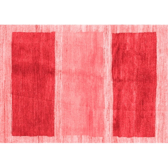 Ahgly Company Indoor Rectangle Abstract Red Contemporary Area Rugs, 2' x 3'