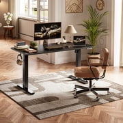 Amadwell 55 Electric Height Adjustable Standing Desk, 27.6 Deep Work Table with Cable Management, Home Office Desk