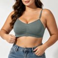 thumbnail image 5 of ATOYSOY Natural Fiber Wireless Bralette No Underwire Thin Shoulder Strap Ruched Bust Seamless Thin Soft Support Bra For Women Solid Color Everyday Casual Outfit, 5 of 5