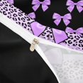 thumbnail image 4 of spefrowx Glitter Leopard Print Bow Twin Duvet Cover for Teens, Purple Princess Ribbon Twin Bedding, Black Reversible, 2pcs, 1 Duvet Cover and 1 Pillowcase, 4 of 6