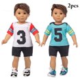 thumbnail image 2 of Vêtements de Poupée de Soccer Amusants - 2 Ensembles Uniforme de Sport pour Poupée de 18 Pouces, 2 of 10