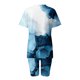 thumbnail image 3 of Blusas para Mujeres Casual V-Cuello Impresión de Manga Corta Blusa Y Pantalones Cortos Conjunto, Traje Casual para la Primavera, 3 of 3