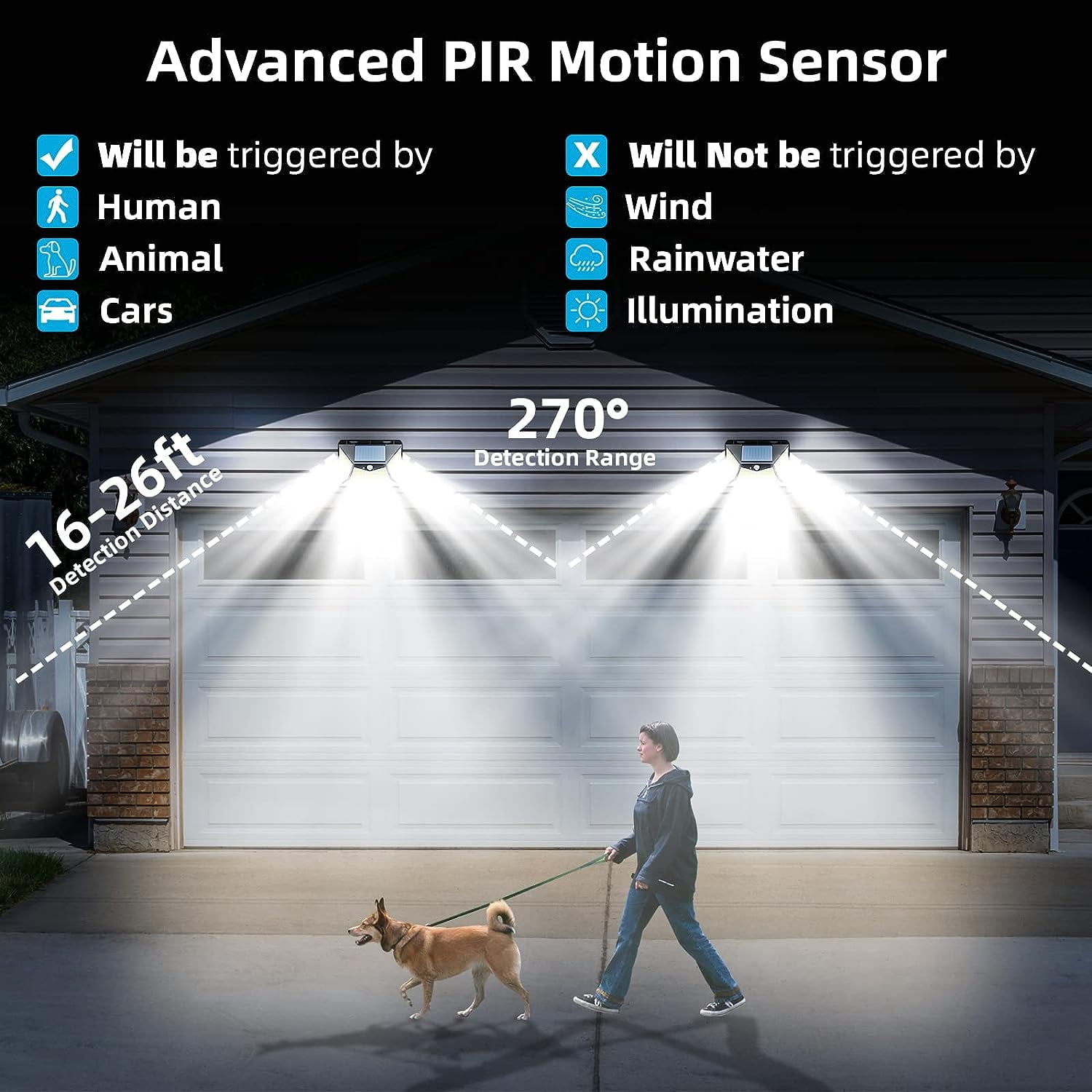 SZRSTH Solar Outdoor Lights, [118 LED/6 Packs] Motion Sensor Security Lights with 3 Lighting Modes Wireless Solar Wall Lights Waterproof for Garden Fence Yard Deck Garage