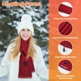 thumbnail image 3 of Heated Scarf for Women Men USB Heating Neck Scarf 3 Level Temperatures Holiday Gifts for Women Men Grey Plaid, 3 of 8